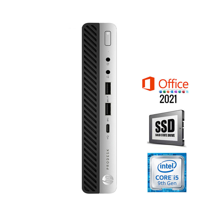 REFURBISHED - HP PRODESK 600 G5 MINI PC - I5 9500T - 8GB DDR4 - 256GB M.2 SSD - MS OFFICE 2021 - 20 INCH - PHILIPS - LED - COMPUTER SET - B-GRADE