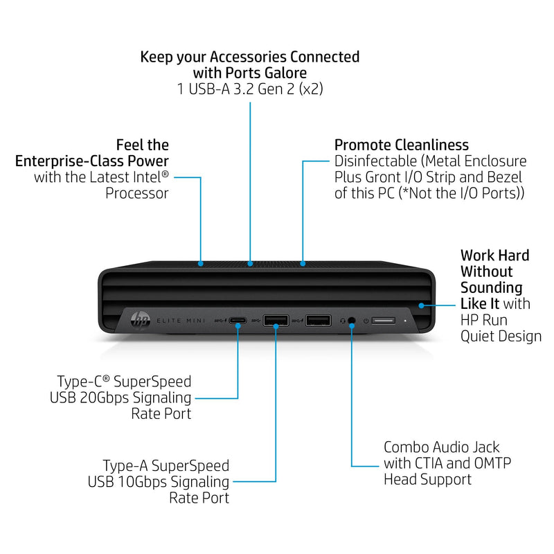 HP ELITE MINI 800 G9 MINI PC - I3 14TH GEN - 16GB DDR4 - 256GB NVME - COMPUTER - NEW