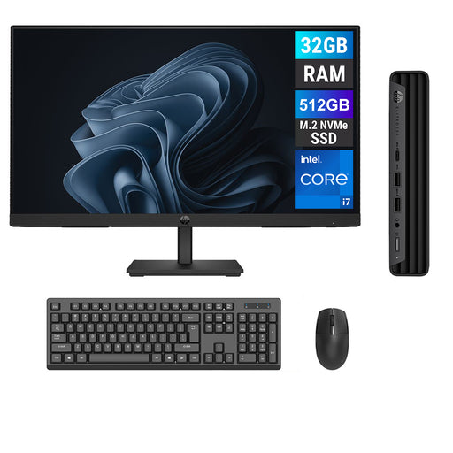 REFURBISHED - HP ELITEDESK 800 G6 MINI PC - I7 10TH GEN - 32GB DDR4 - 512GB NVME - HP P24 G5 - 24INCH - COMPUTER SET