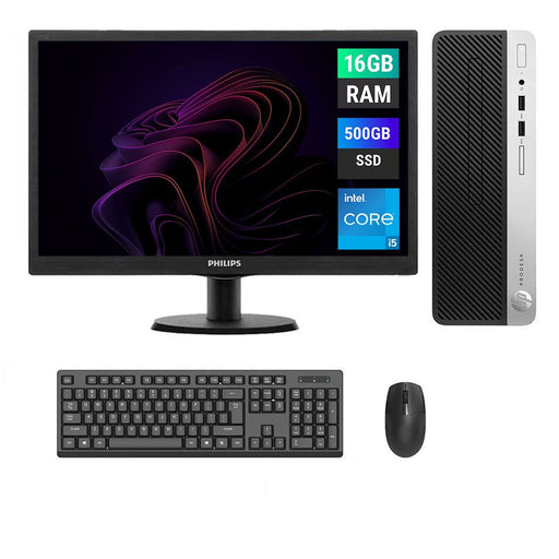 REFURBISHED - HP PRODESK 600 G4 SFF - I5 9TH GEN - 16GB DDR4 - 500GB SSD - 21.5INCH - PHILIPS - LCD - COMPUTER SET