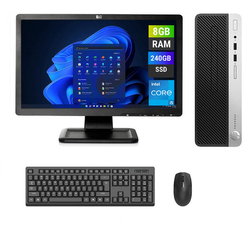 REFURBISHED - HP PRODESK 400 G5 SFF - I5 8TH GEN - 8GB DDR4 - 240GB SSD - 19INCH - HP - LCD - COMPUTER SET