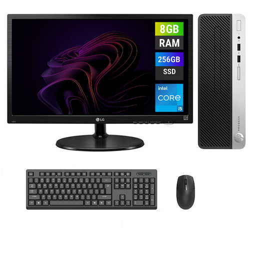 REFURBISHED - HP PRODESK 400 G6 SFF - I5 9TH GEN - 8GB DDR4 - 256GB SSD - 19INCH - LG - LCD - COMPUTER SET