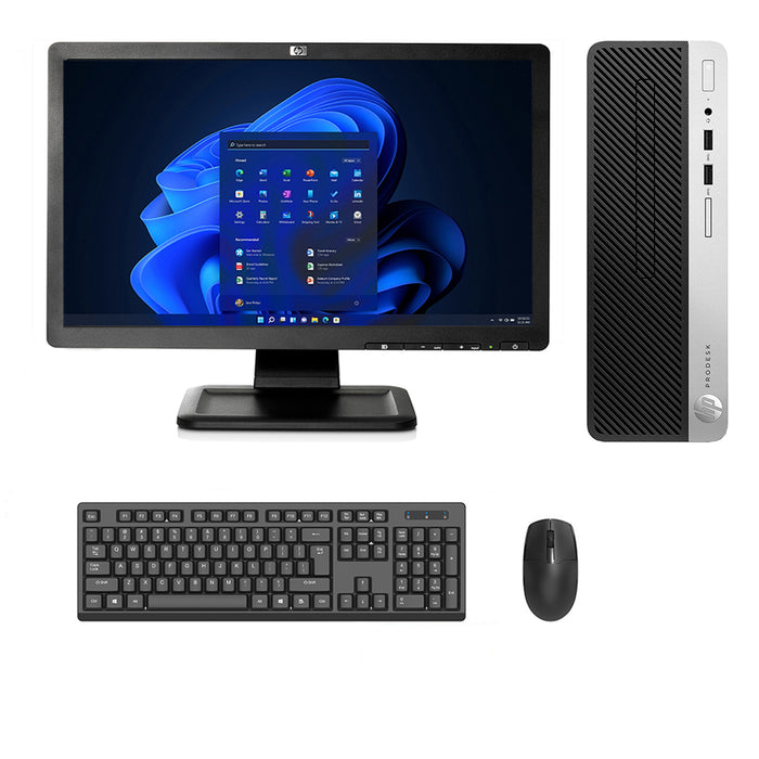 REFURBISHED - HP PRODESK 400 G5 SFF - PENTIUM GOLD 8TH GEN - 8GB DDR4 - 240GB SSD - 19INCH - HP - LCD - COMPUTER SET