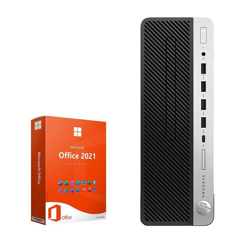 REFURBISHED - HP PRODESK 600 G3 SFF - I5 7TH GEN - 8GB DDR4 - 256GB SSD - 20INCH - HP LE2002 - MS OFFICE 2021 - COMPUTER
