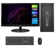 REFURBISHED - HP PRODESK 600 G2 MICRO TOWER - I5 6TH GEN - 8GB DDR4 - 256GB SSD - 19INCH - LG - LCD - COMPUTER SET