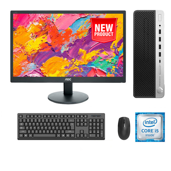 REFURBISHED - HP PRODESK 600 G3 SFF - I5 6500 6TH GEN - 8GB DDR4 - 256GB NVME SSD - NEW 19INCH - AOC - LCD - COMPUTER SET - B-GRADE