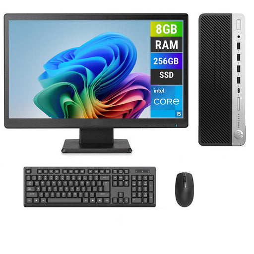 REFURBISHED - HP PRODESK 600 G3 SFF - I5 7TH GEN - 8GB DDR4 - 256GB SSD - 20INCH - HP LE2002 - COMPUTER
