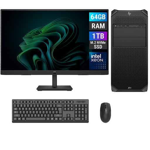 NEW - HP Z4 G5 TOWER - XEON - W5-2455X - 64GB DDR5 - 1TB NVME - NVIDIA T1000 - 23.8INCH - HP P24 G5 - AUTOCAD WORKSTATION - COMPUTER SET
