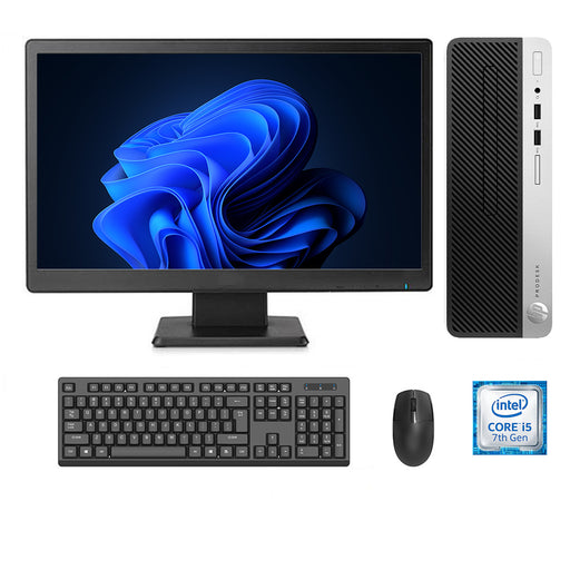 REFURBISHED - HP PRODESK 400 G4 SFF - I5 7500 - 8GB DDR4 - 256GB SSD - 19INCH - HP - LCD - COMPUTER SET