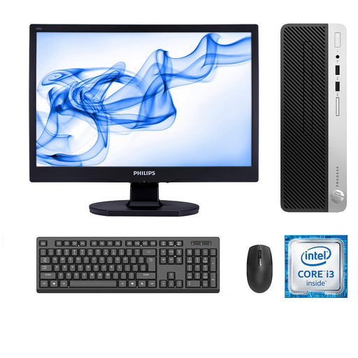 REFURBISHED - HP PRODESK 400 G4 SFF - I3 6100 - 8GB DDR4 - 500GB HDD - 19INCH - PHILIPS 190 - LCD - COMPUTER SET