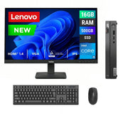 REFURBISHED - LENOVO THINKCENTRE NEO 50Q GEN 4 MINI PC - I5 13TH GEN - 16GB DDR4 - 500GB NVME - LENOVO THINKVISION S24-4E - 23.8INCH - COMPUTER SET - Go Gadgets SA