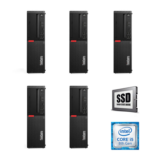 REFURBISHED - 5 X LENOVO THINKCENTRE M920S - I5 8500 - 8GB DDR4 - 256GB M.2 SSD - COMPUTER - B-GRADE