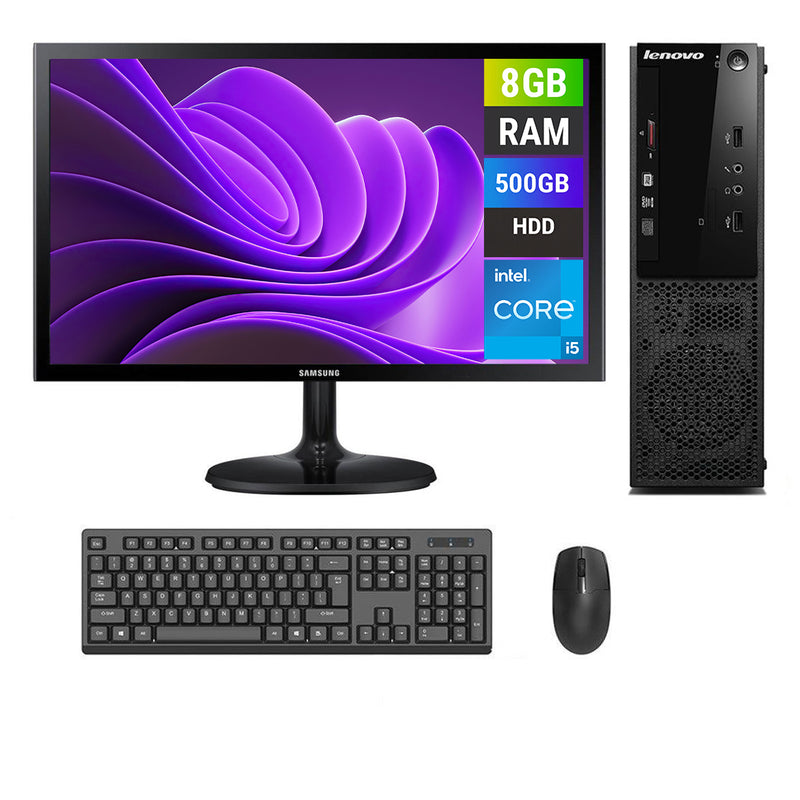 REFURBISHED - LENOVO S500 SFF - I5 4TH GEN - 8GB DDR3 - 500GB HDD - SAMSUNG S19D300NY - 18.5INCH - LCD - COMPUTER SET