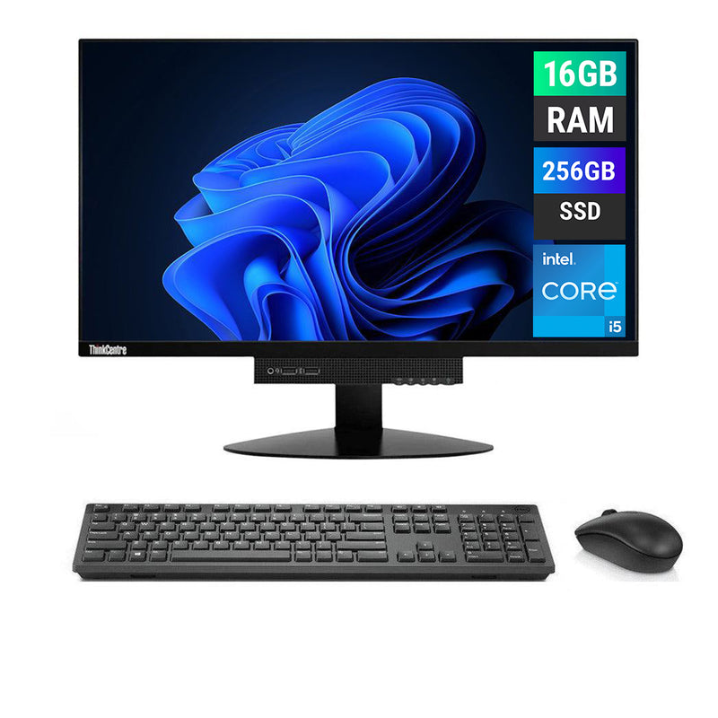 REFURBISHED - LENOVO THINKCENTRE TIO22D + M720Q - I5 8TH GEN - 16GB DDR4 - 256GB NVME - 22INCH - ALL IN ONE