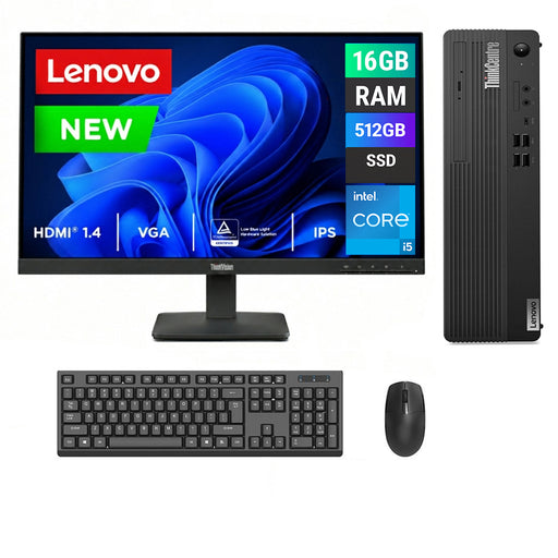 REFURBISHED - LENOVO THINKCENTRE M80S GEN 3 SFF - I5 12TH GEN - 16GB DDR5 - 512GB SSD - LENOVO THINKVISION S24-4E - 23.8INCH - COMPUTER SET