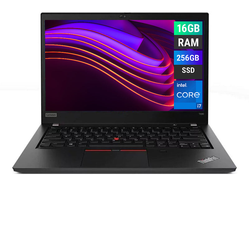 REFURBISHED - LENOVO THINKPAD T490 - I7 8TH GEN - 16GB DDR4 - 256GB NVME - 14 INCH - LAPTOP