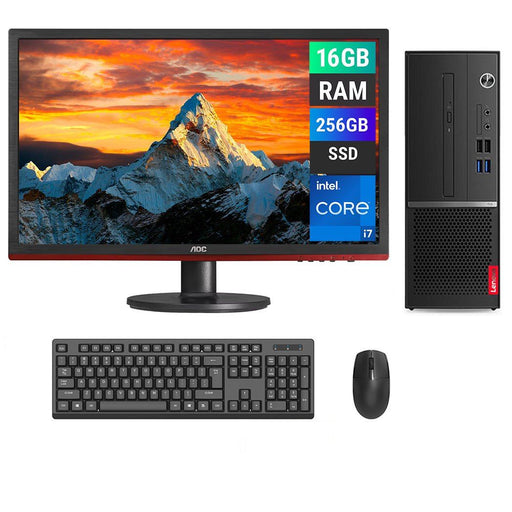 REFURBISHED - LENOVO V530S SFF - I7 9TH GEN - 16GB DDR4 - 256GB SSD - AOC G2460VQ6 - 24INCH - COMPUTER SET - Go Gadgets SA