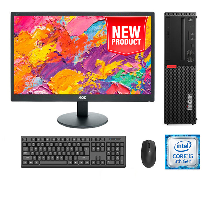 REFURBISHED - LENOVO THINKCENTRE M920S SFF - I5 8500 - 8GB DDR4 - 256GB SSD - 19INCH - AOC - LED - COMPUTER SET