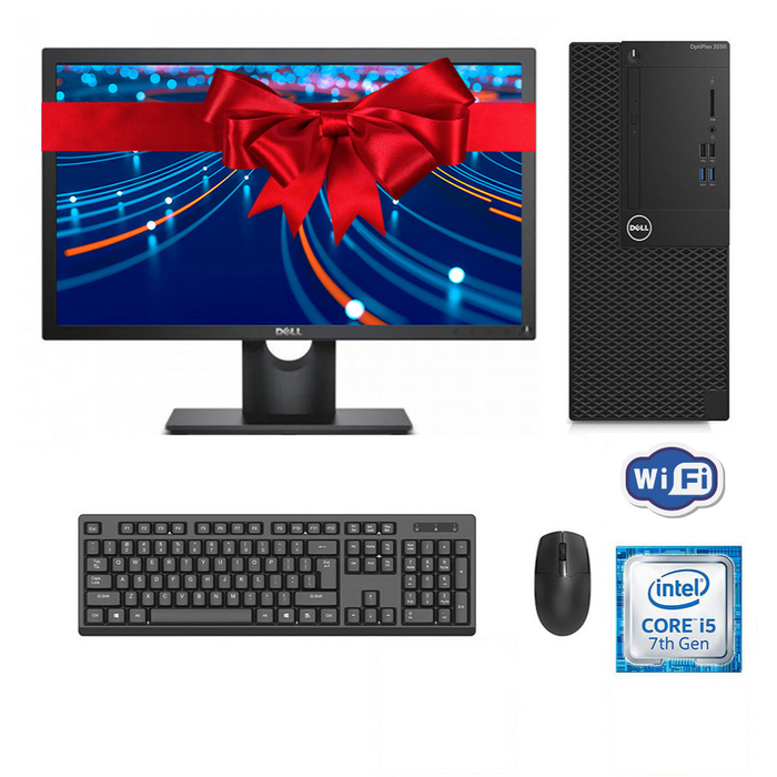 REFURBISHED - DELL OPTIPLEX 3050 MINI TOWER - I5 7500 - 8GB DDR4 - 256GB SSD - 19.5 INCH - DELL - E2016H - WI-FI - COMPUTER SET