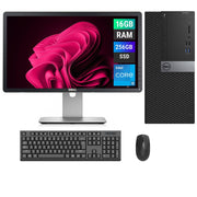 REFURBISHED - DELL OPTIPLEX 5040 MINI TOWER - I5 6TH GEN - 16GB DDR3 - 256GB SSD - 23INCH - DELL - P2314H - LCD - COMPUTER SET