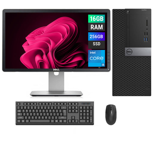 REFURBISHED - DELL OPTIPLEX 5040 MINI TOWER - I5 6TH GEN - 16GB DDR3 - 256GB SSD - 23INCH - DELL - P2314H - LCD - COMPUTER SET