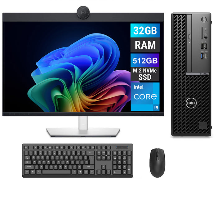 REFURBISHED - DELL OPTIPLEX 7020 SFF - I5 14TH GEN - 32GB DDR5 - 512GB NVME - 27INCH - DELL - P2724DEB - WQHD LED - COMPUTER SET