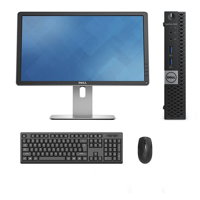 REFURBISHED - DELL OPTIPLEX 3040 MINI PC - I5 6500T - 8GB DDR3 -  256GB SSD - 20 INCH - DELL - P2016 - LCD - COMPUTER SET