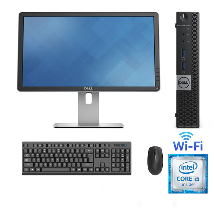 REFURBISHED - DELL OPTIPLEX 3040 MINI PC - I5 6500T - 8GB DDR3 -  256GB SSD - 20 INCH - DELL - P2016 - LCD - COMPUTER SET - B-GRADE