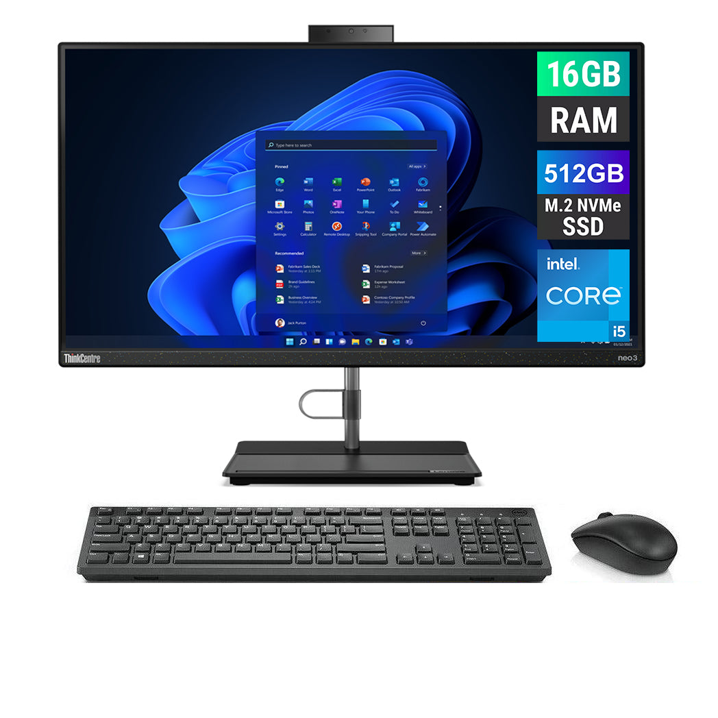 REFURBISHED - LENOVO THINKCENTRE NEO 30A GEN3 - I5 12TH GEN - 16GB DDR4 - 512GB NVME - 23.8 INCH - ALL IN ONE
